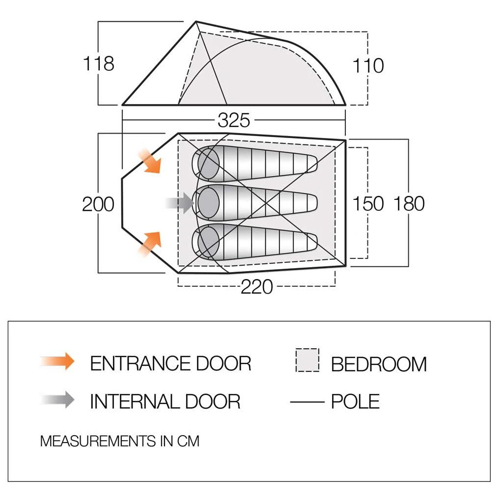 Vango Helvellyn 300 - 3-Personen Zelt 2 Vango Helvellyn 300 - 3-Personen Zelt – Bild 2