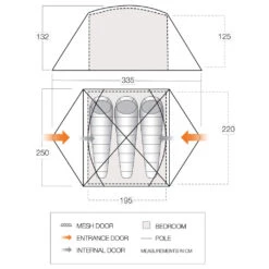 Vango Tryfan 300 - 3-Personen Zelt -Freien Camping Geschäft vango tryfan 300 3 personen zelt detail 7